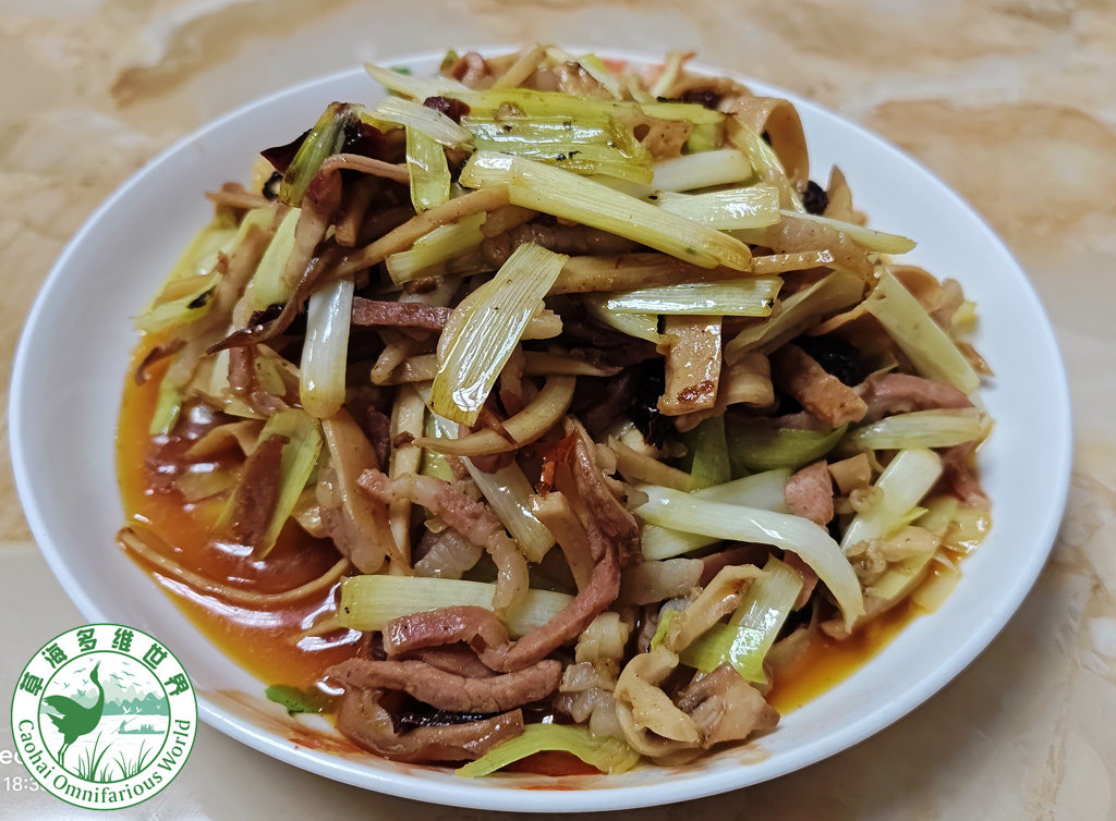 火腿干鱿鱼丝炒韭黄